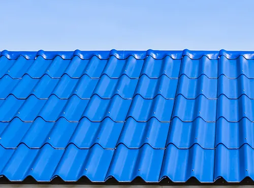 Blue tile roof